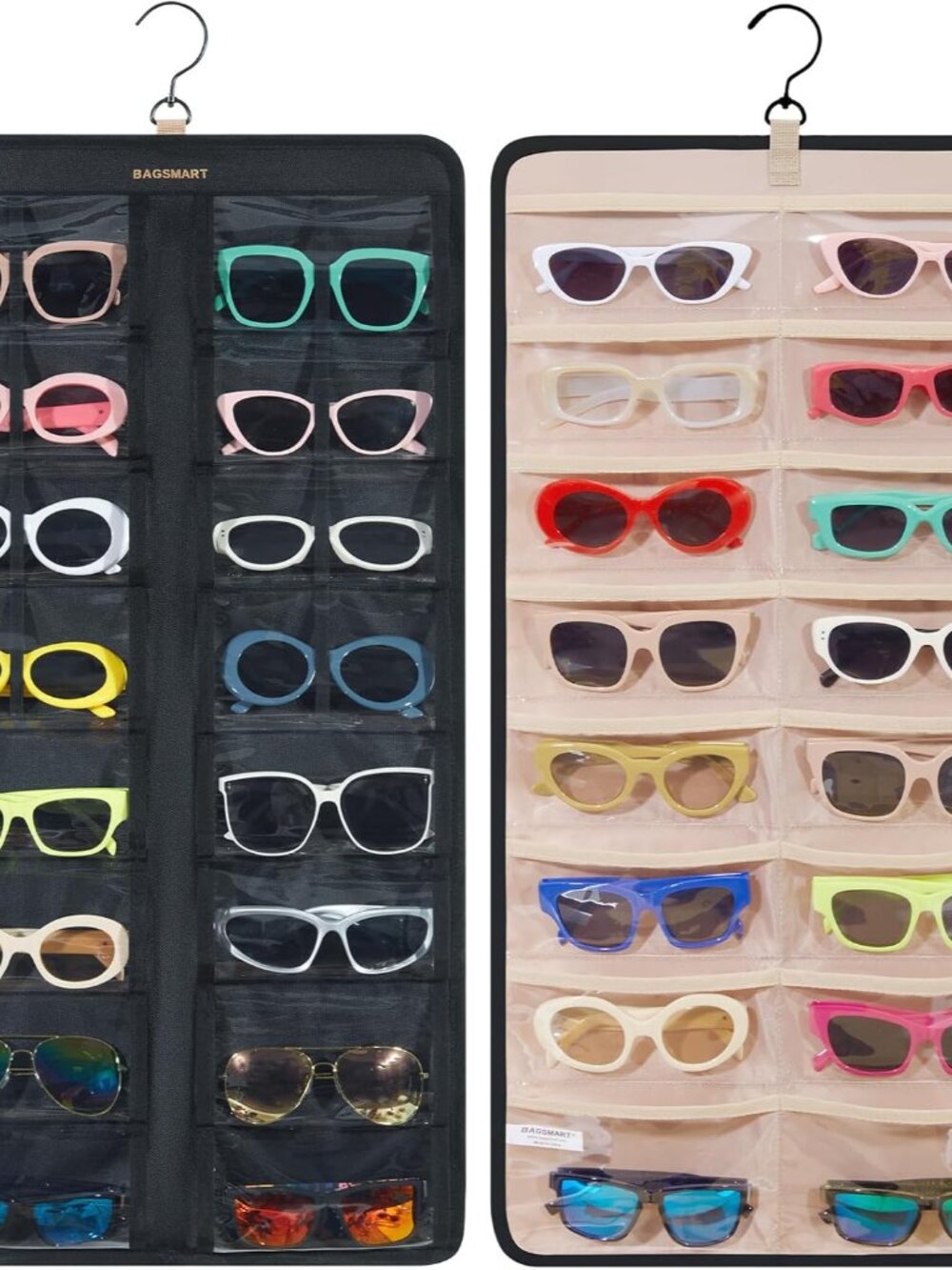 Hanging Jewelry Organizer, Dust Proof Sunglasses Storage Case Wall Mounted, Trav